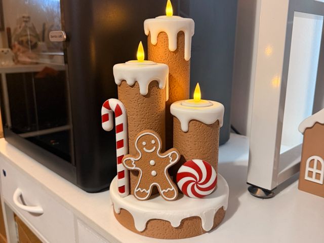 Suporte gingerbread christmas candle | led tealight