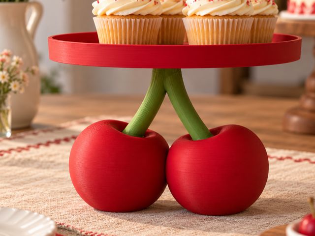 Cherry Cake Stand – Suporte Bolo Base de Cerejas
