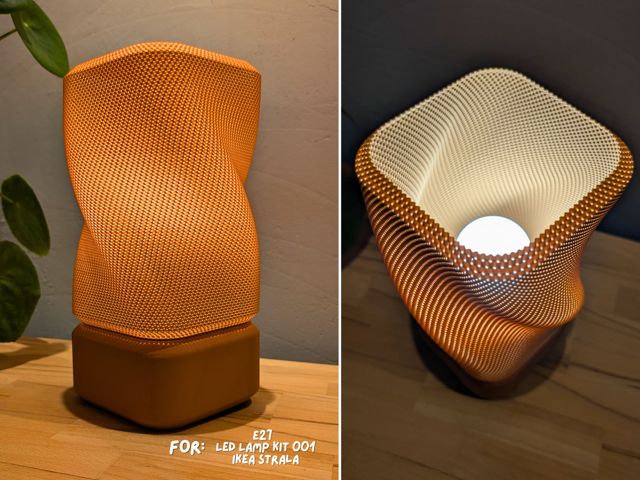 Rechteckige verdrehte lampe mit korbstruktur